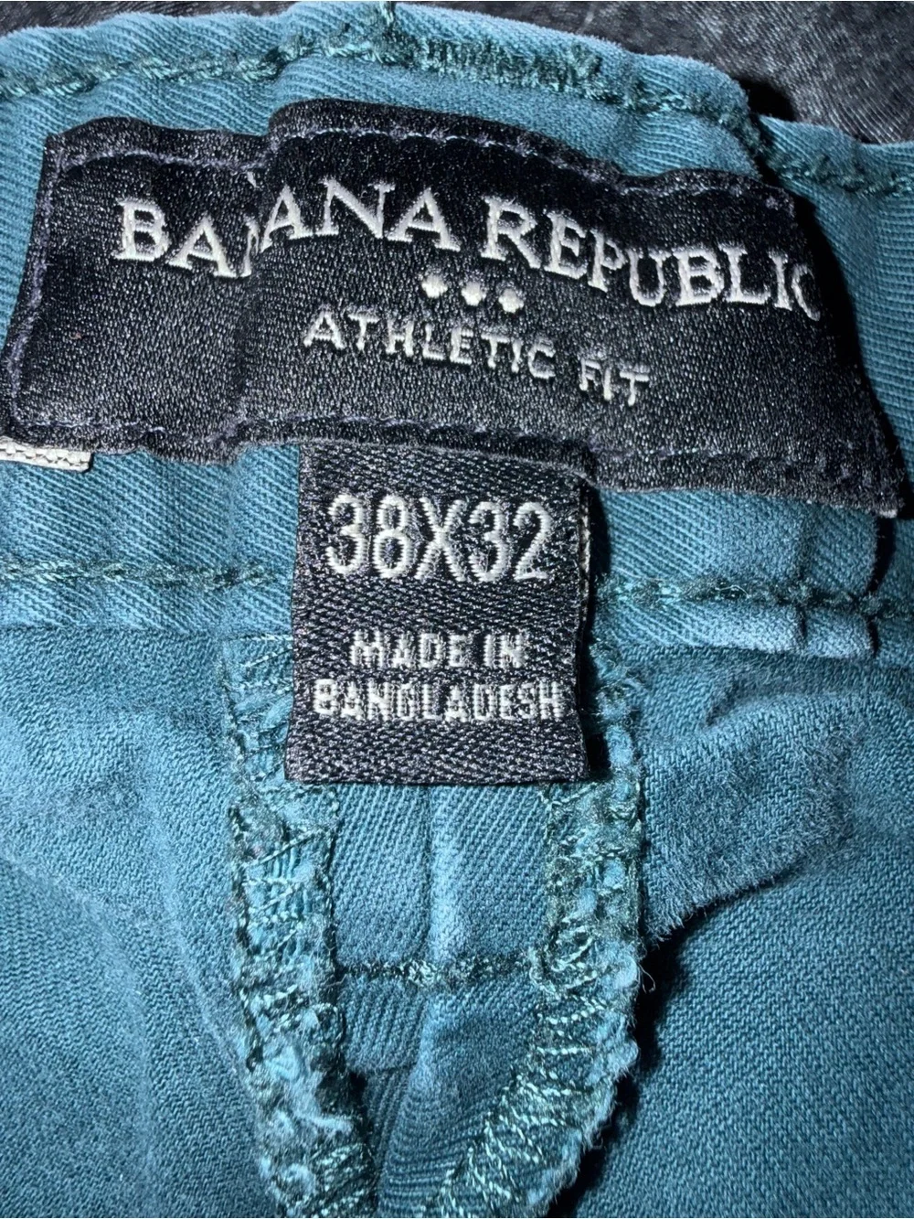 Banana Republic Athletic Fit Stretch Chino Pants Men’s 38x32 Teal Comfort Waist